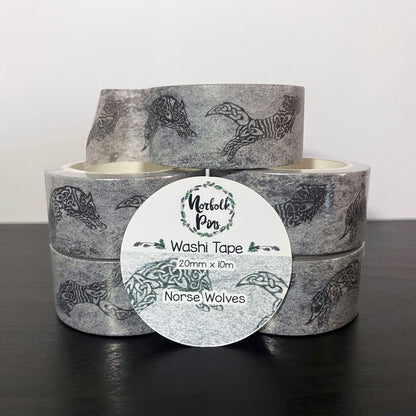 Norse Wolves Stone Washi Tape - 20mm x 10m